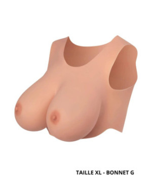 Buste seins réaliste couleur peau claire Taille XL Bonnet G