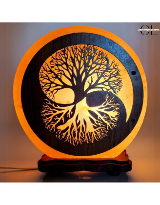 Lampe de sel d'Himalaya Arbre de Vie Yin-Yang 5KG