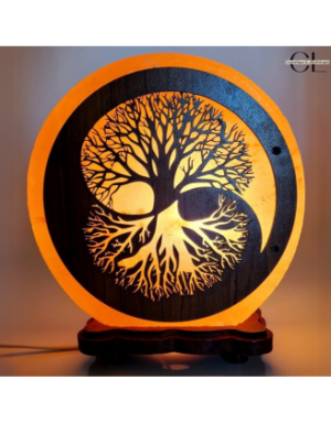 Lampe de sel d'Himalaya Arbre de Vie Yin-Yang 5KG