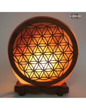 Lampe de sel d'Himalaya Fleur de vie 5KG