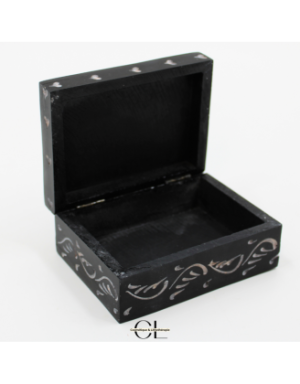 Boîte à bijoux en pierre Saponite rectangle Fleur de Vie 10cm