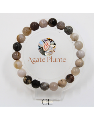 Bracelet en pierres naturelles Agate Plume AB 8mm