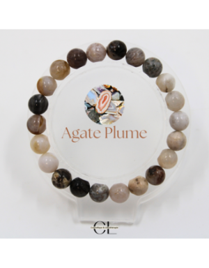 Bracelet en pierres naturelles Agate Plume AB 8mm