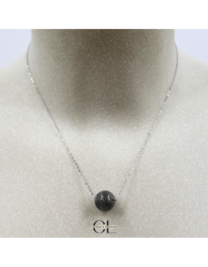 Collier en argent 925  avec pierre Labradorite A Boule 12mm