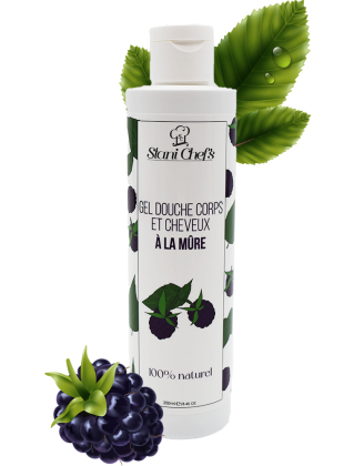 2 en 1 Gel douche corps et shampoing à la mûre - 250ml 100% naturel