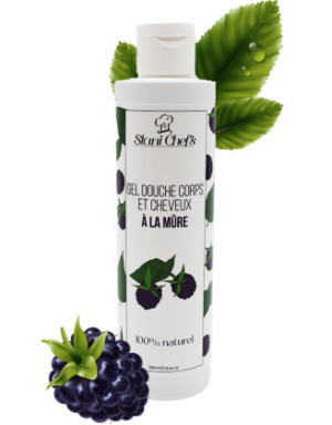 2 en 1 Gel douche corps et shampoing à la mûre - 250ml 100% naturel