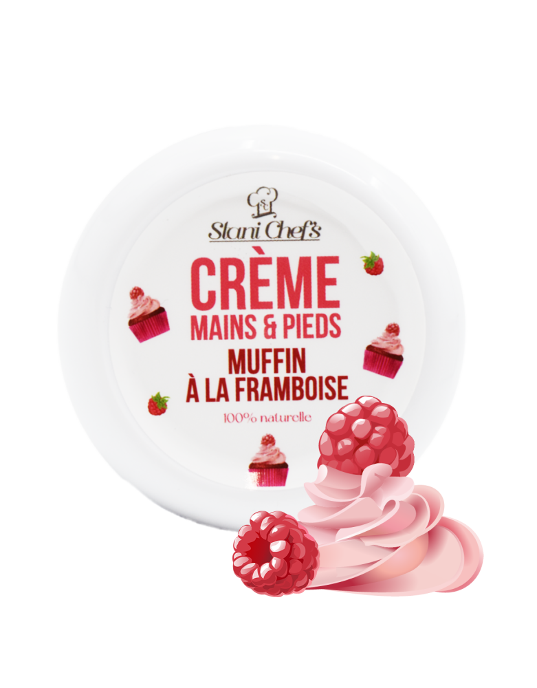 Crème mains et pieds - muffin à la framboise - 50ml 100% naturelle - Format voyage