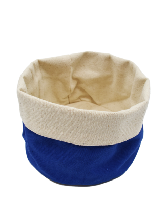 Panier en tissu - Bleu et beige