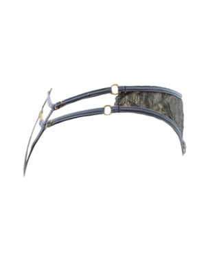 String gris avec bijou couleur aléatoire et chaîne dorée