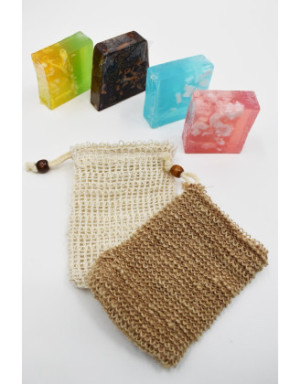 Sac à savon en sisal - Marron