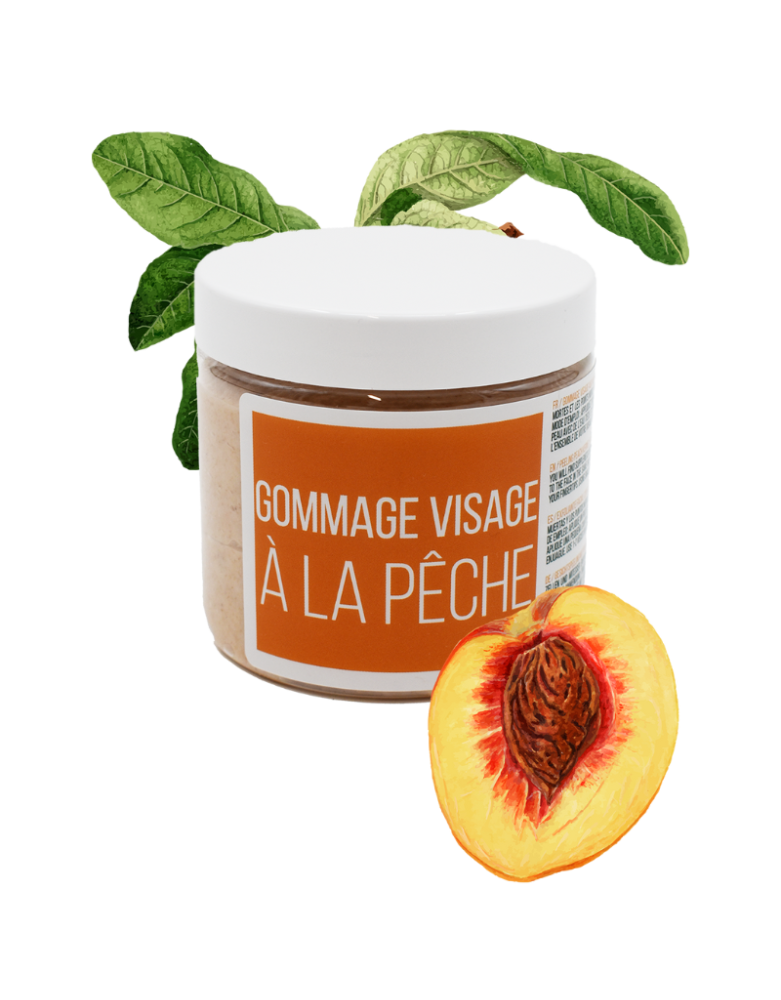 Gommage visage pêche - 200ml 100% naturel