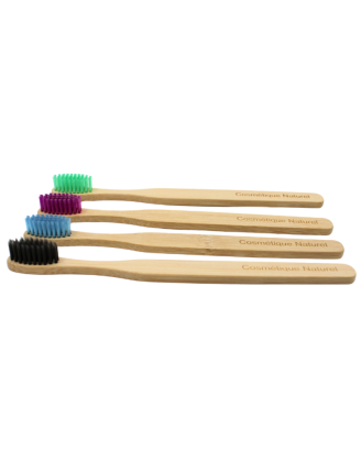 Lot de 4 Brosses à Dents en Bambou Colorées et Biodégradables