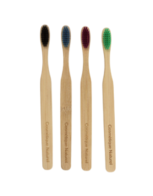 Lot de 4 Brosses à Dents en Bambou Colorées et Biodégradables