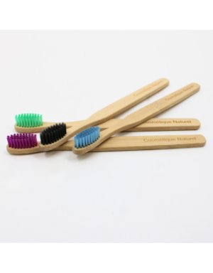 Lot de 4 Brosses à Dents en Bambou Colorées et Biodégradables
