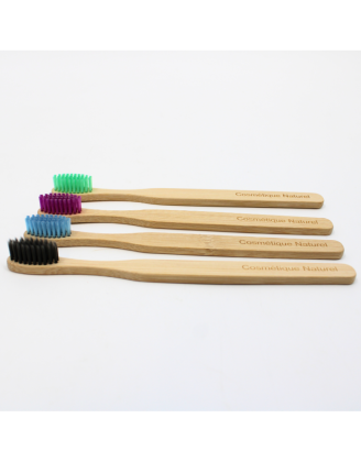 Lot de 4 Brosses à Dents en Bambou Colorées et Biodégradables