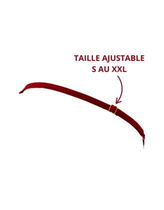 String rouge avec bijou perle & strass dorés