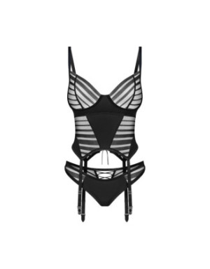 Lune Bellis corset et string - Noirs