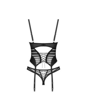 Lune Bellis corset et string - Noirs