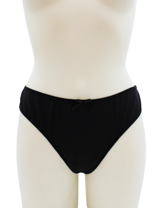 Culotte noire en dentelle avec nœud en satin