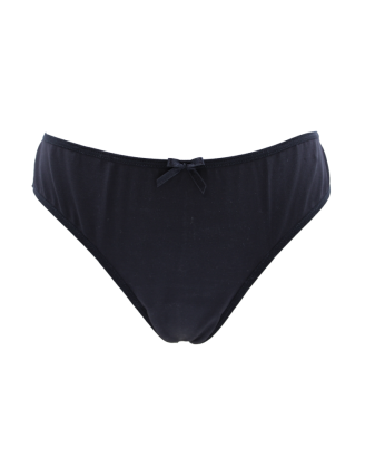 Culotte noire en dentelle avec nœud en satin