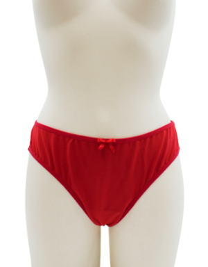 Culotte rouge en dentelle avec nœud en satin