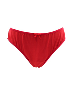 Culotte rouge en dentelle avec nœud en satin