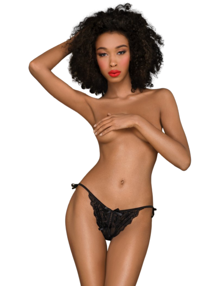 Culotte ouverte noire Too hot to be real