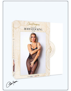 Bodystocking résille noire avec fine bretelles - Le Numéro 6 - Collection Bodystocking