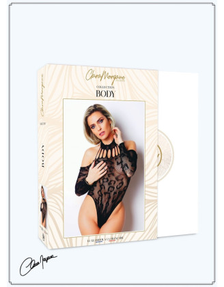 Body résille noire manches longues - Le Numéro 5 - Collection Body
