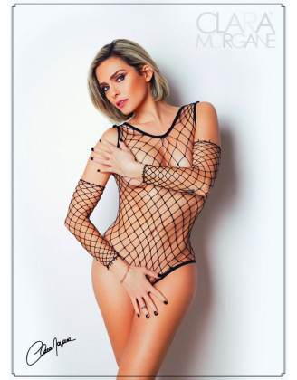 Body noire fine résille - Le Numéro 3 - Collection Body