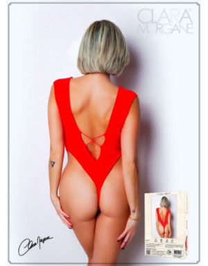 Body Rouge avec décolleté plongeant - Le Numéro 2 - Collection Body