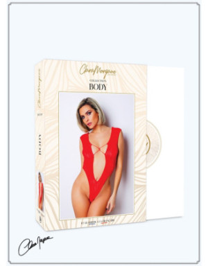 Body Rouge avec décolleté plongeant - Le Numéro 2 - Collection Body