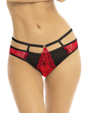 Culotte échancrée rouge et noir