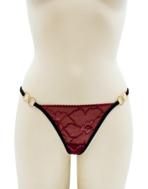 String bordeaux avec anneaux détachables