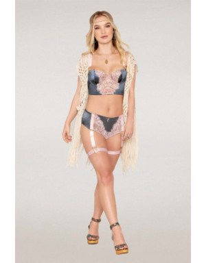 Ensemble soutien-gorge et culotte porte-jarretelles vintage