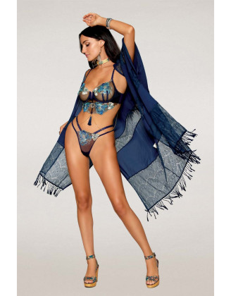 Ensemble soutien-gorge avec chainettes amovibles et string