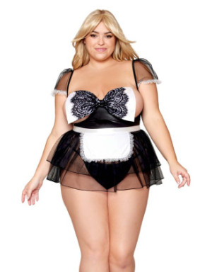Costume, grande taille, femme de chambre