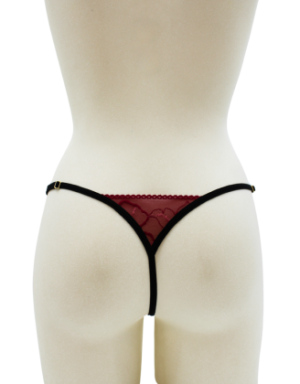 String bordeaux avec anneaux détachables