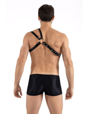 Harnais homme simili cuir double lanières sur épaule