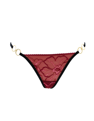 String bordeaux avec anneaux détachables