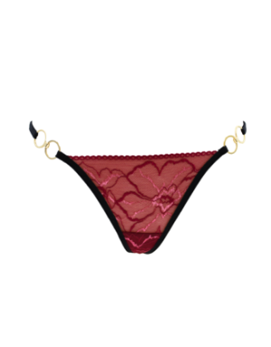 String bordeaux avec anneaux détachables