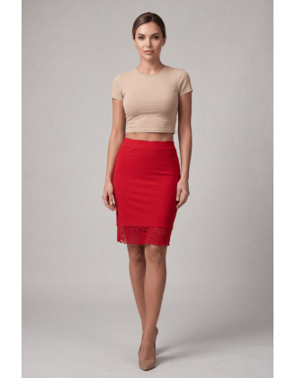 Jupe longue rouge Maria