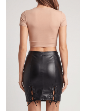 Jupe longue simili cuir noir Paloma
