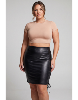 Jupe longue simili cuir noir Paloma