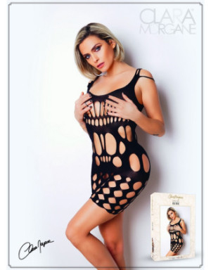 Robe moulante en résille noire - Le Numéro 4 - Collection Robe