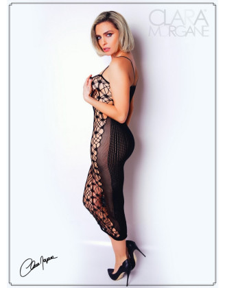 Robe sexy longue en résille noire - Le Numéro 3 - Collection Robe