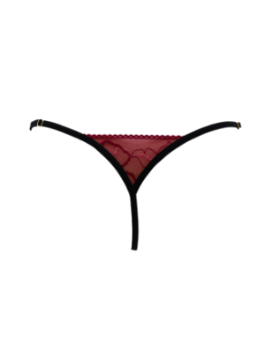 String bordeaux avec anneaux détachables