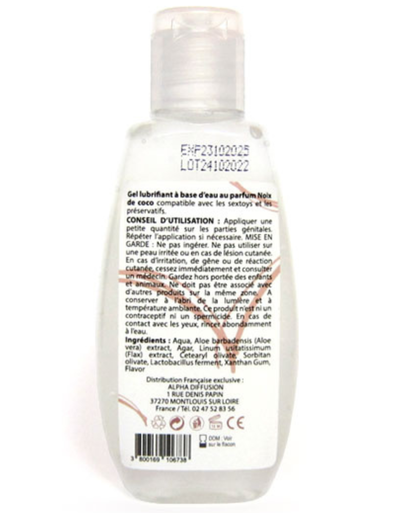 Lubrifiant à base d'eau 100% naturel Noix de Coco 90 ml