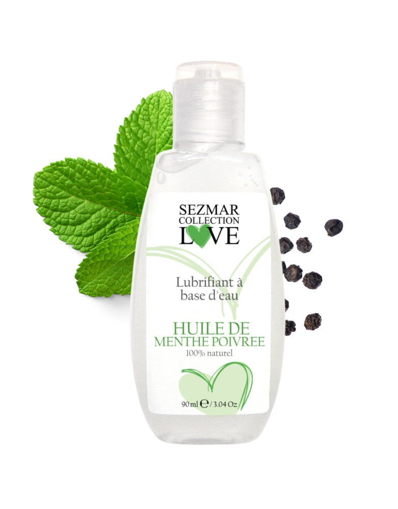 Lubrifiant à base d'eau 100% naturel Menthe poivrée 90 ml