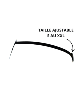 String noir en dentelle avec bijou et chaîne dorée